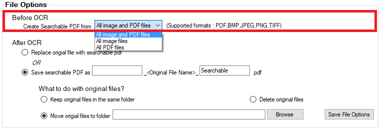 OCRvision OCR Software Before OCR Options